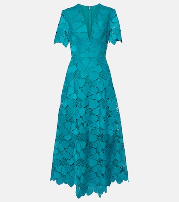 Vestido largo con bordado inglés | Elie Saab