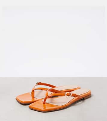 Ribbon patent leather thong sandals | Gianvito Rossi