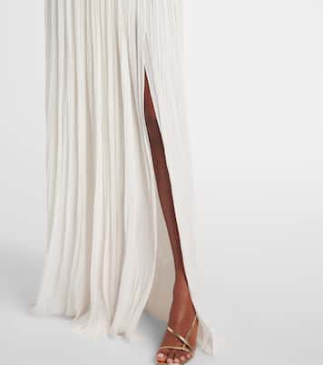 Robe longue Sharon en soie à encolure bardot | Maria Lucia Hohan