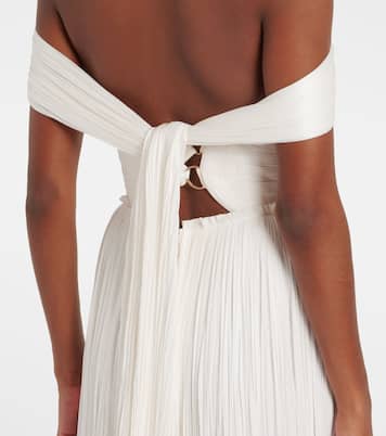 Robe longue Sharon en soie à encolure bardot | Maria Lucia Hohan