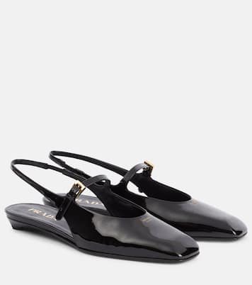 Ballerines slingback en cuir verni | Prada