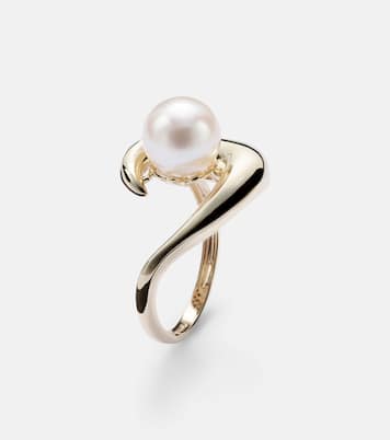 Bague Pearl Curl en or 14 ct et perle d'eau douce | Mateo