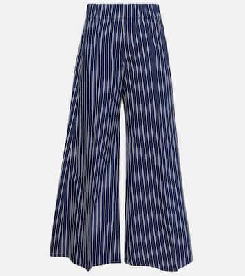 Pantaloni a gamba larga in cotone e seta | Brunello Cucinelli