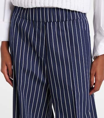 Pantaloni a gamba larga in cotone e seta | Brunello Cucinelli