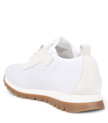 Suede-trimmed sneakers | Brunello Cucinelli Kids