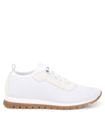 Suede-trimmed sneakers | Brunello Cucinelli Kids