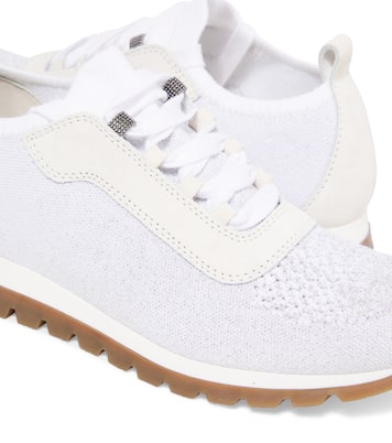 Suede-trimmed sneakers | Brunello Cucinelli Kids