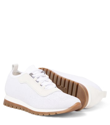 Suede-trimmed sneakers | Brunello Cucinelli Kids