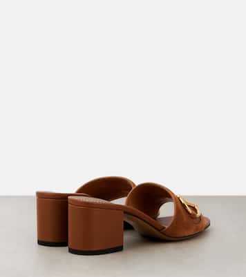 Mules Horsebit en daim et cuir | Gucci