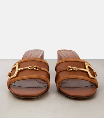 Mules Horsebit en daim et cuir | Gucci