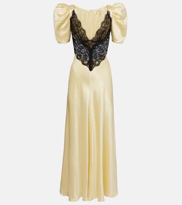 Lace-trimmed silk charmeuse gown | Rodarte