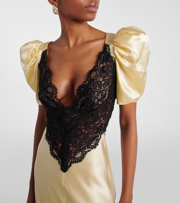 Lace-trimmed silk charmeuse gown | Rodarte
