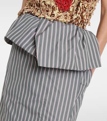 Falda midi de popelín de algodón a rayas | Dries Van Noten