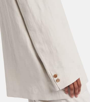 Nat double-breasted silk and linen blazer | The Row