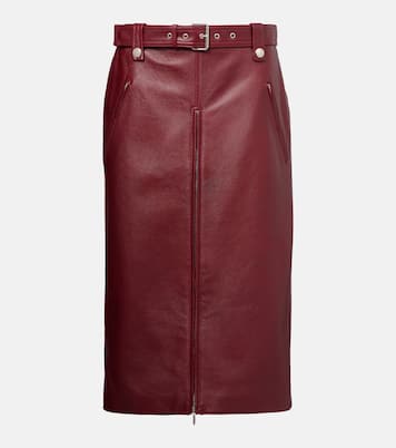 Falda midi de piel | Gucci
