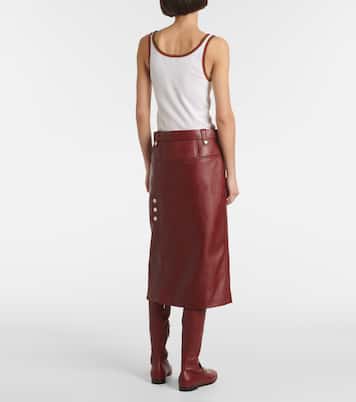 Falda midi de piel | Gucci
