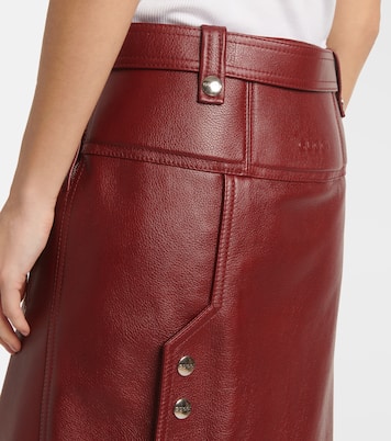 Falda midi de piel | Gucci