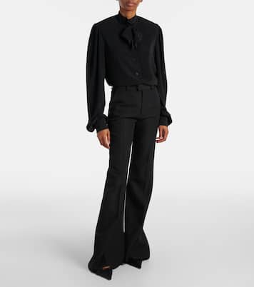 High-rise wool flared pants | Balenciaga