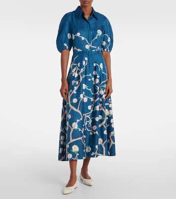 Abito chemisier Maude in seta con stampa floreale | Gabriela Hearst