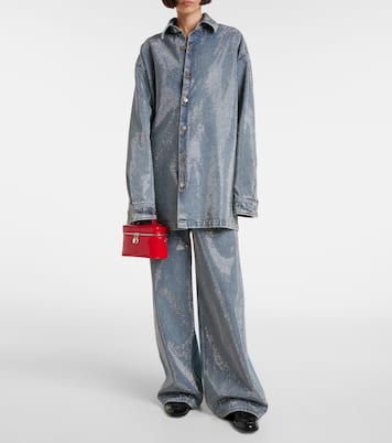 Jeans a gamba larga con cristalli | Stella McCartney