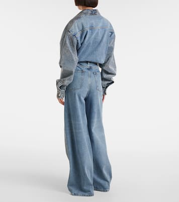 Jeans a gamba larga con cristalli | Stella McCartney