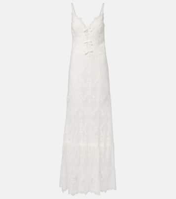 Bridal cotton-blend lace gown | Elie Saab