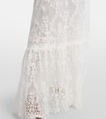 Bridal cotton-blend lace gown | Elie Saab