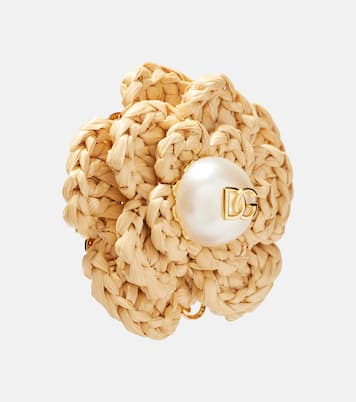 DG raffia-effect clip-on earrings | Dolce&Gabbana