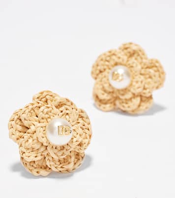 DG raffia-effect clip-on earrings | Dolce&Gabbana