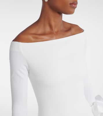 Talia off-shoulder gown  | Solace London