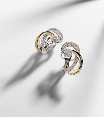 Pendientes Golden Strada de oro de 18 ct con diamantes | Yeprem