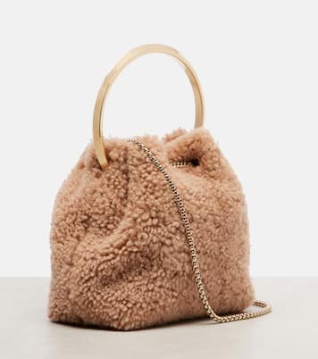 Bon Bon Small shearling bucket bag | Jimmy Choo