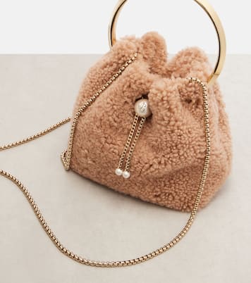 Bon Bon Small shearling bucket bag | Jimmy Choo