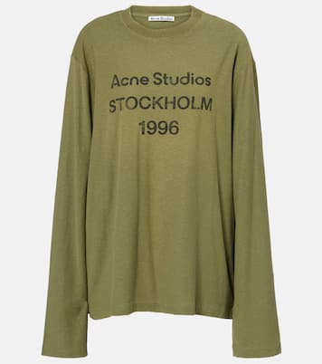 Logo printed cotton and hemp T-shirt | Acne Studios