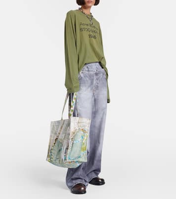 Logo printed cotton and hemp T-shirt | Acne Studios