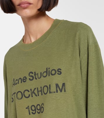 Logo printed cotton and hemp T-shirt | Acne Studios