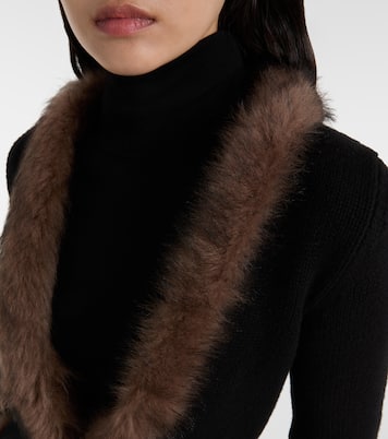 Shearling-trimmed cashmere jacket | Valentino