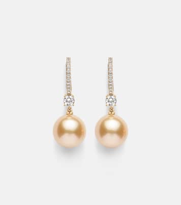 Boucles d’oreilles Classic Elegance en or 18 ct, diamants et perles | Mikimoto