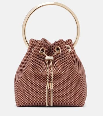Bon Bon Small embellished satin bucket bag | Jimmy Choo