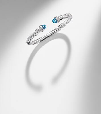 Pulsera Cable Flex®  de plata de ley (925) con diamantes y topacios | David Yurman