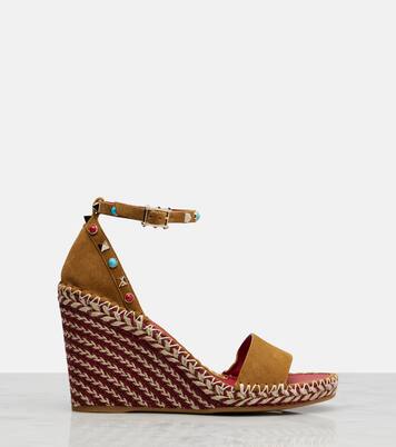 Rockstud suede wedge sandals | Valentino Garavani