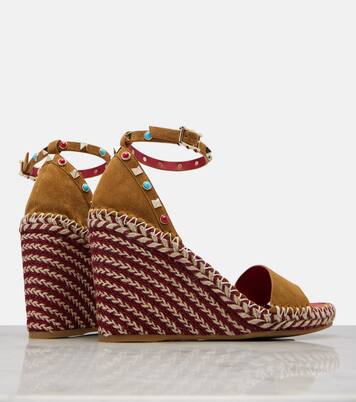 Rockstud suede wedge sandals | Valentino Garavani