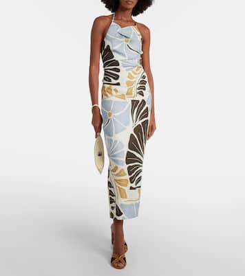 Robe midi Lola en lin à fleurs | SIR