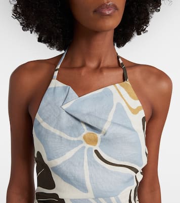 Robe midi Lola en lin à fleurs | SIR