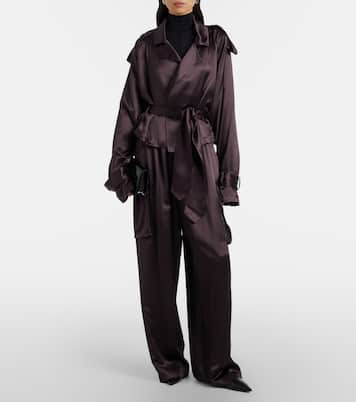Cropped-Trenchcoat Simona aus Satin | The Frankie Shop
