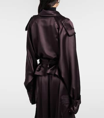 Cropped-Trenchcoat Simona aus Satin | The Frankie Shop
