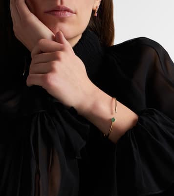 Armreif aus 14kt Gelbgold (585/1000) mit Diamant und Smaragd | Stone and Strand