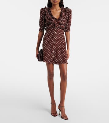 Vestido corto de seda con lunares | Alessandra Rich