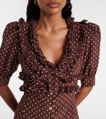 Vestido corto de seda con lunares | Alessandra Rich