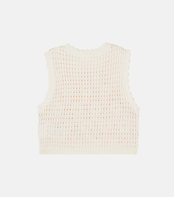 Pull sans manches Rynia en coton et crochet | Louise Misha